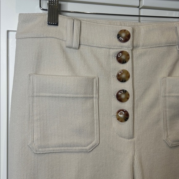 House of Harlow 1960 Ribbed Corduroy Flare Pants High Waist Cream Boho Sz 8 NWT - Picture 6 of 15